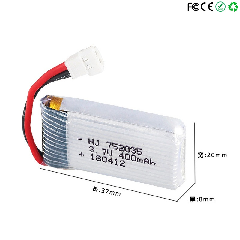 752035 3.7V 400mAh 35C Drone B - Eachine Drone E58 评论和价格